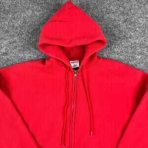 Vintage Cheetah Mervyns Hoodie Mens Size XXL Red Full Zip Vintage Sweatshirt